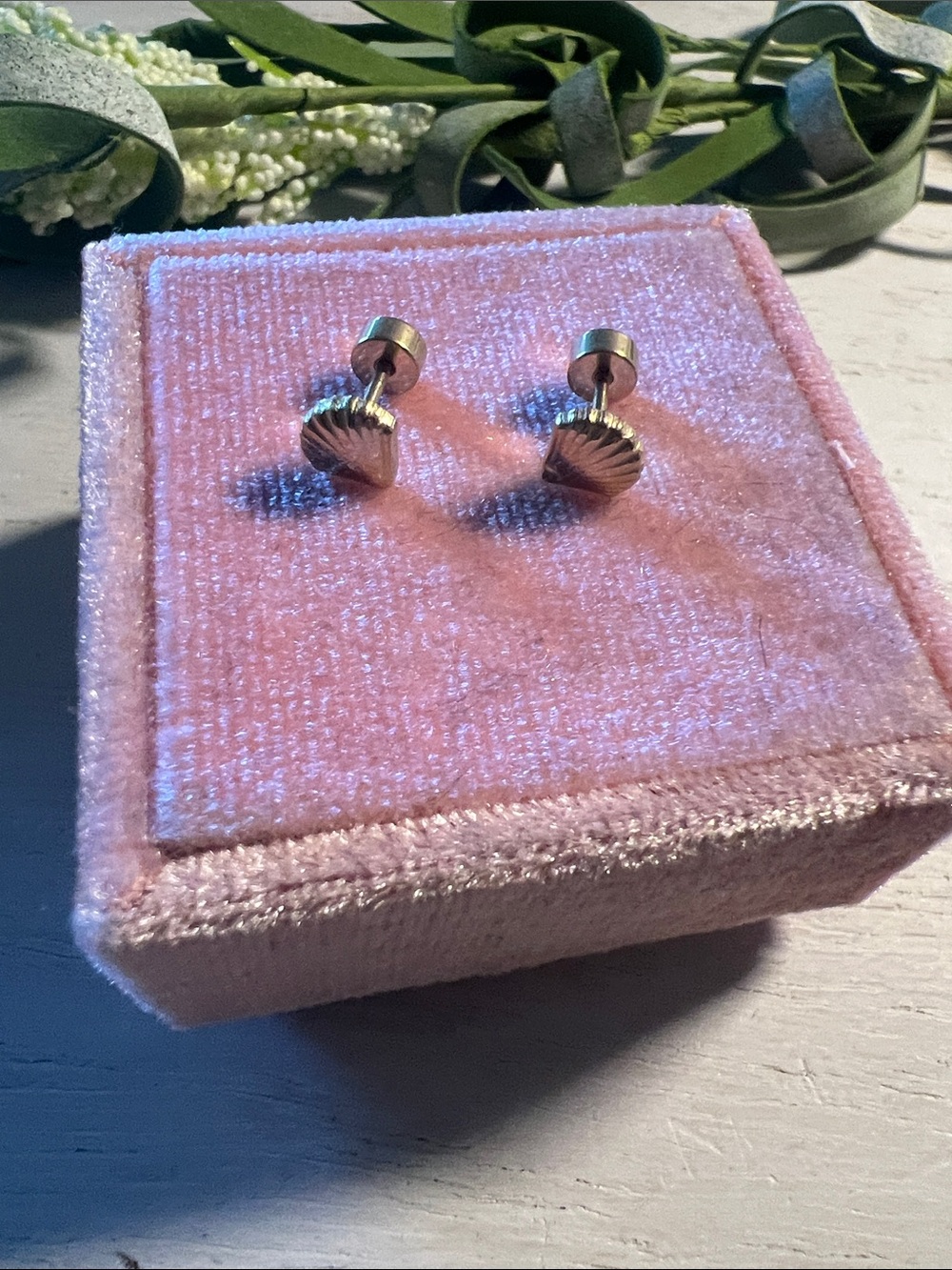 Plunder shell earrings with screw backs